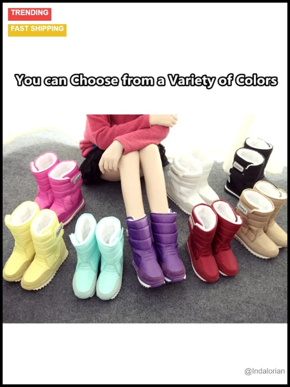 Waterproof Frosty Snow Boots with Faux Fur Lining